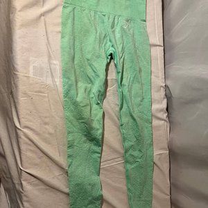 Gymshark Seamless Leggings Womens XS Green Polka Dots High Waisted Activewear